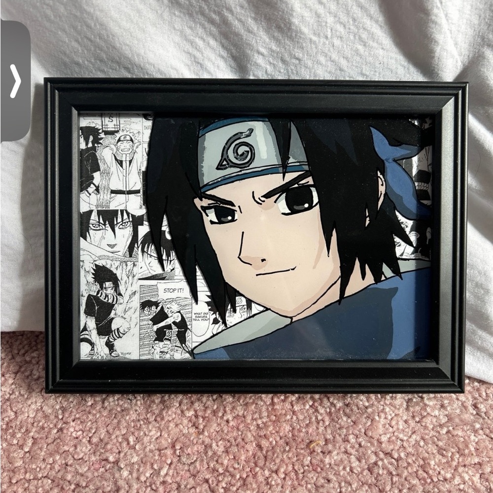 Handmade Sasuke Naruto Painting Anime Glass